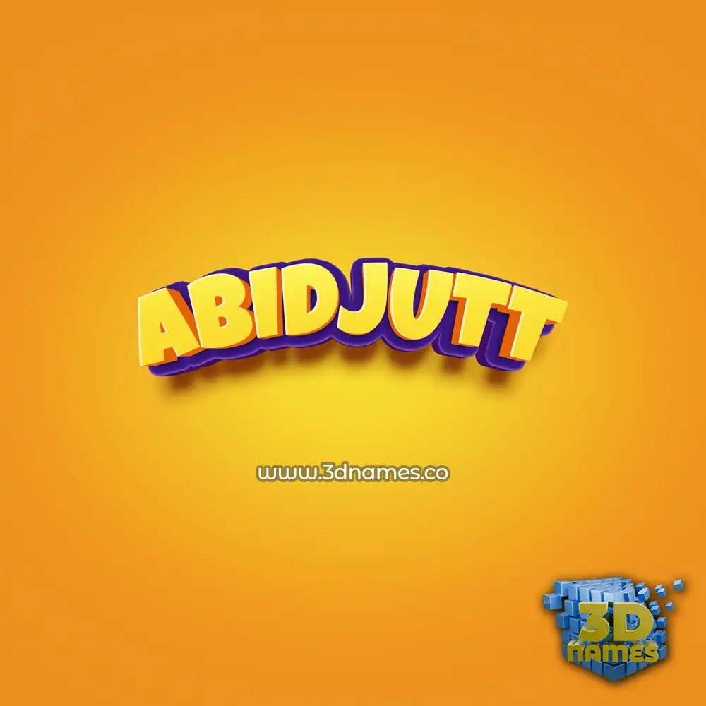 abidjutt in Orange Toon style - 3D name wallpaper