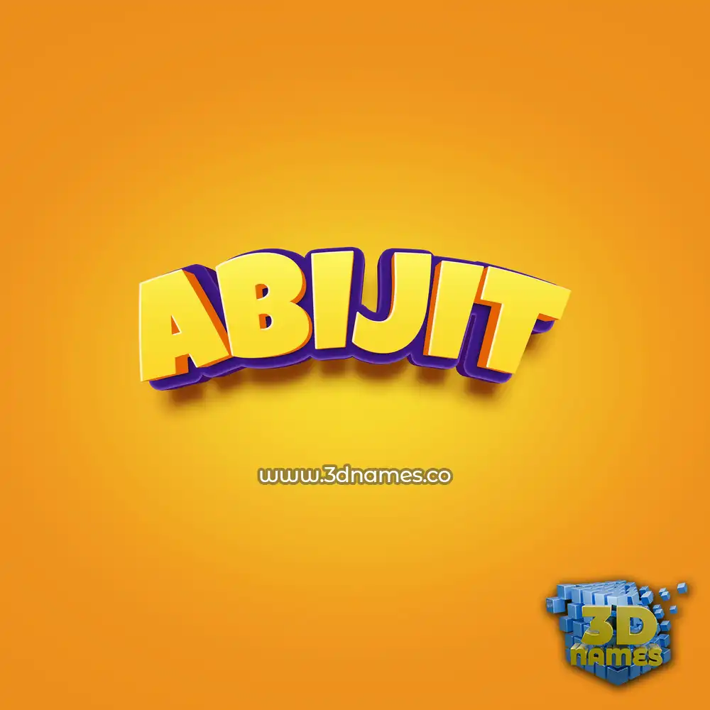 abijit in Orange Toon style - 3D name wallpaper
