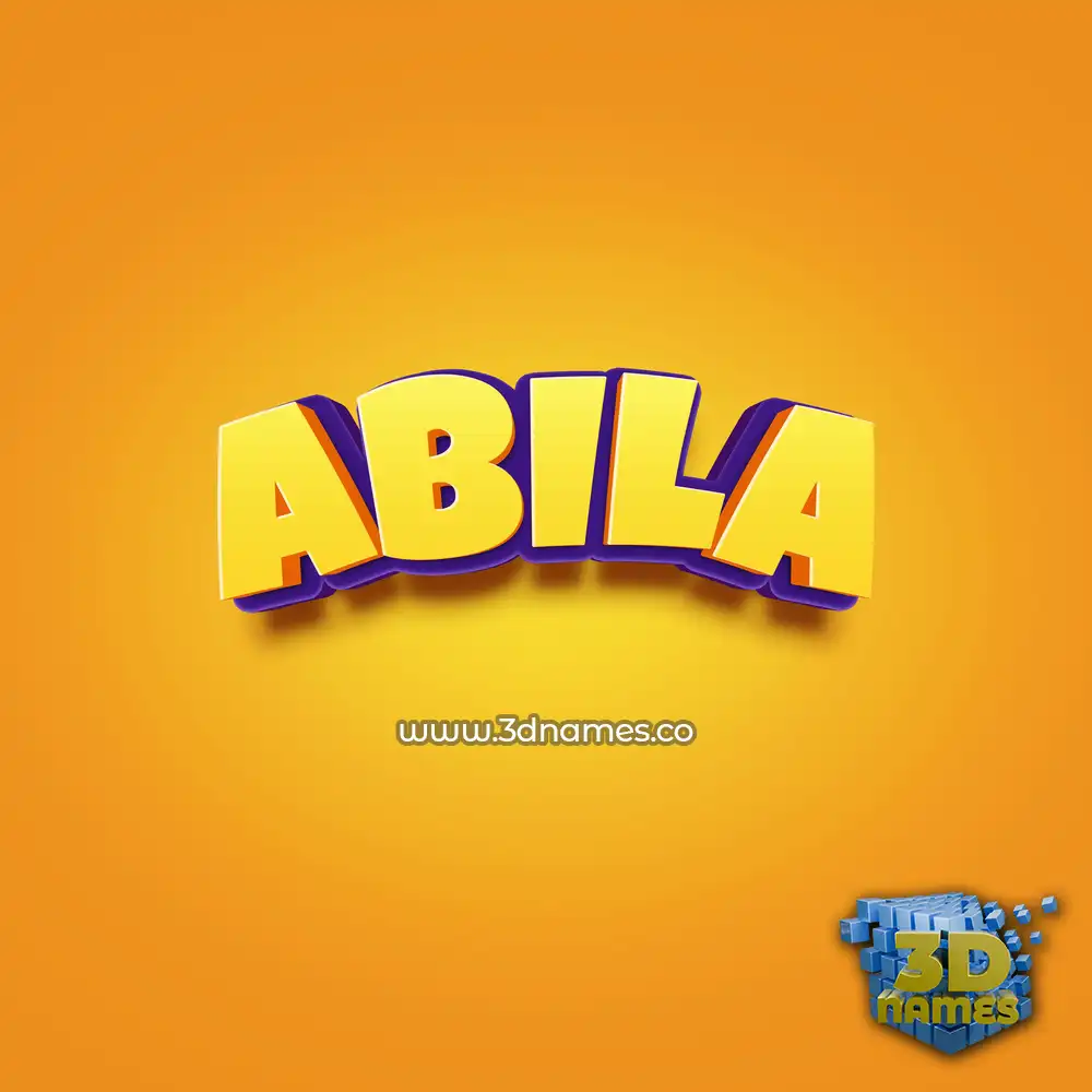 abila in Orange Toon style - 3D name wallpaper