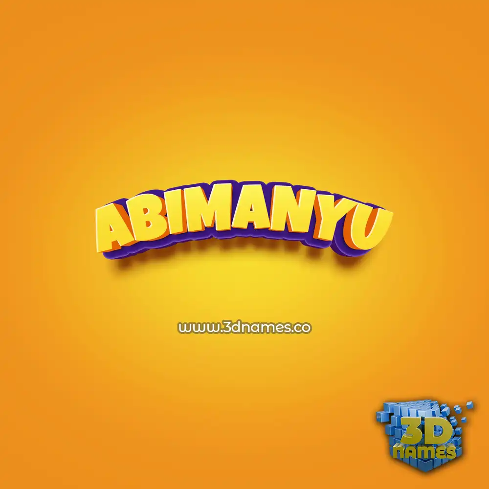 abimanyu in Orange Toon style - 3D name wallpaper