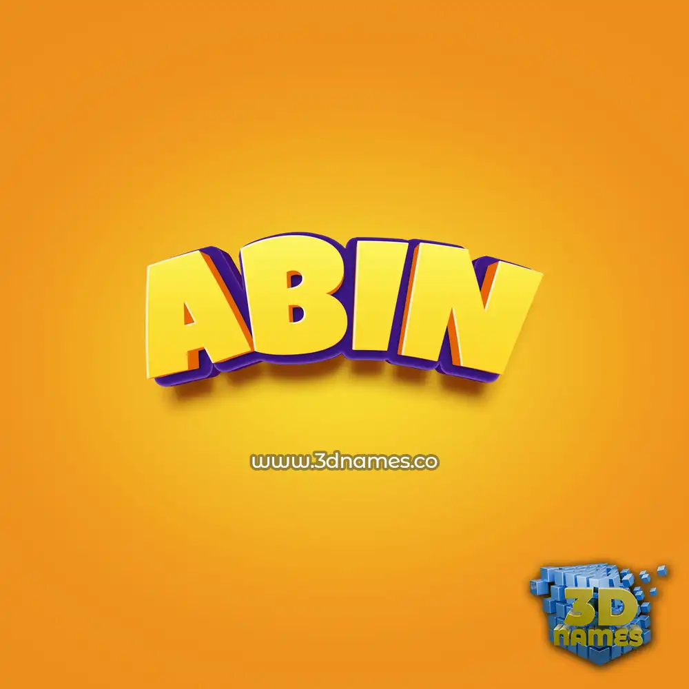 abin in Orange Toon style - 3D name wallpaper