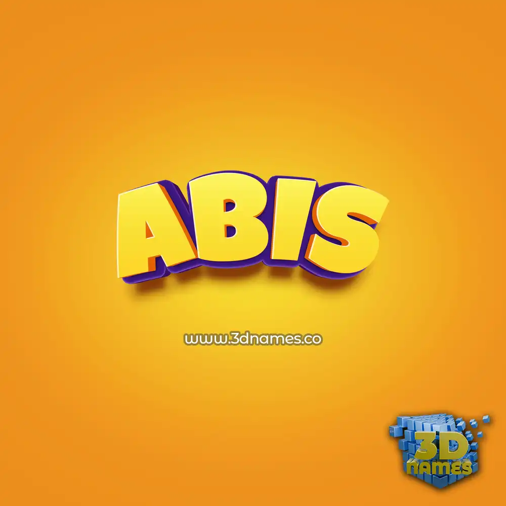 abis in Orange Toon style - 3D name wallpaper