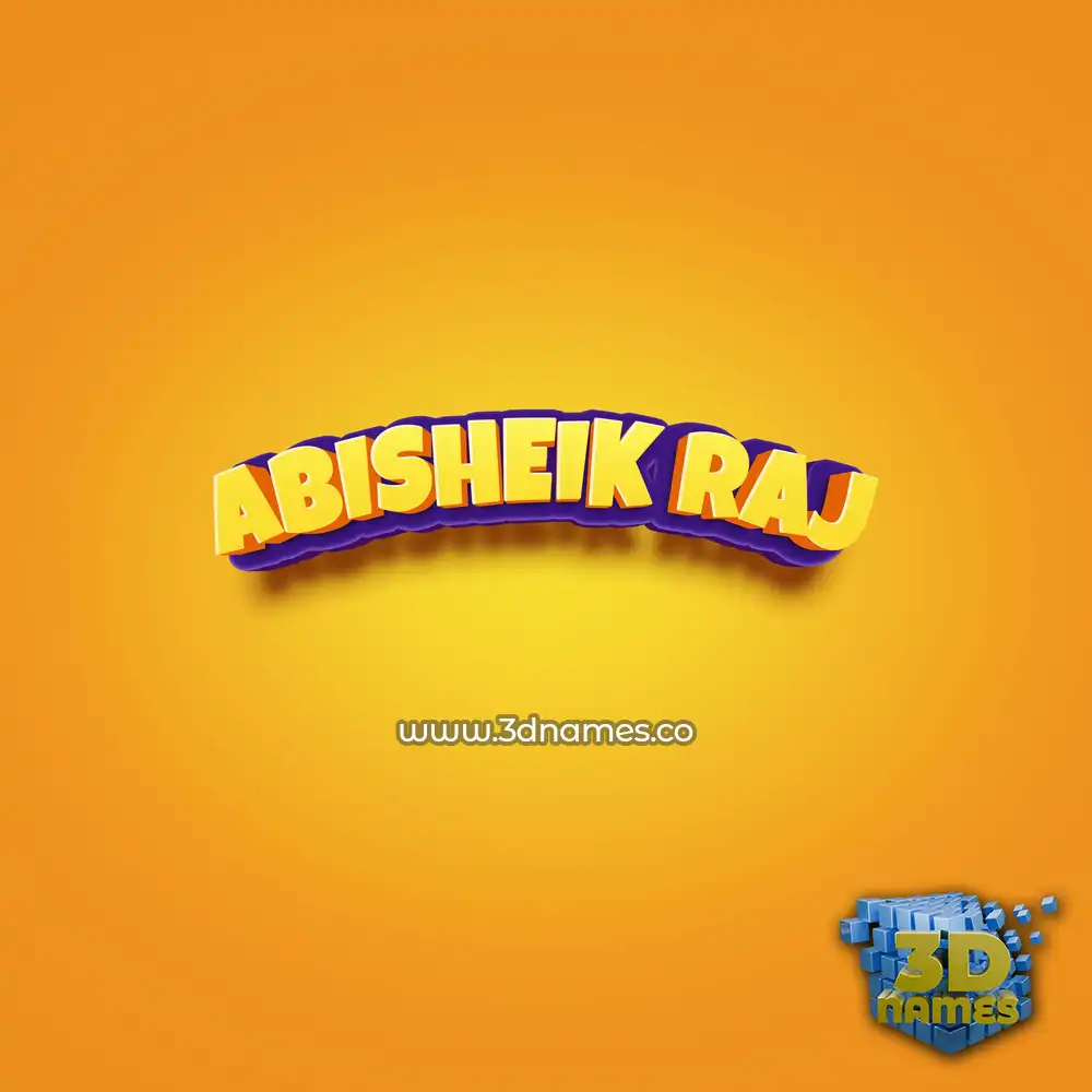 abisheik raj in Orange Toon style - 3D name wallpaper
