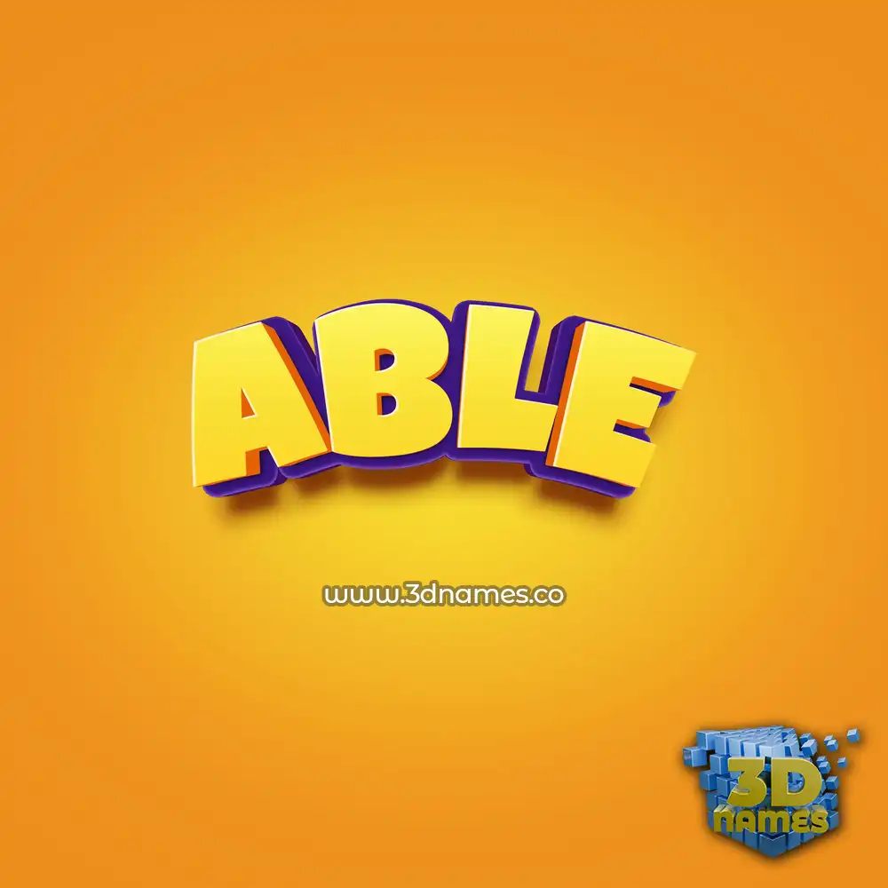 able in Orange Toon style - 3D name wallpaper