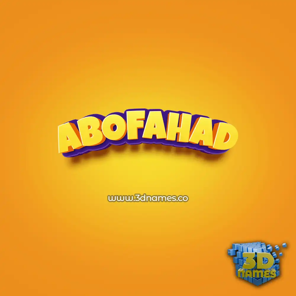 abofahad in Orange Toon style - 3D name wallpaper