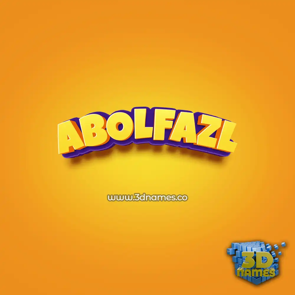 abolfazl in Orange Toon style - 3D name wallpaper