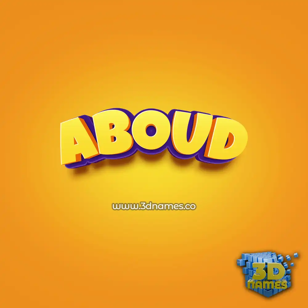 aboud in Orange Toon style - 3D name wallpaper