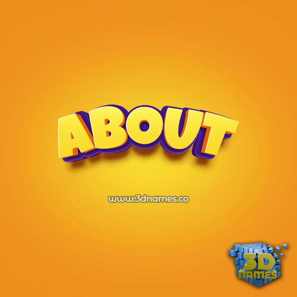 about in Orange Toon style - 3D name wallpaper