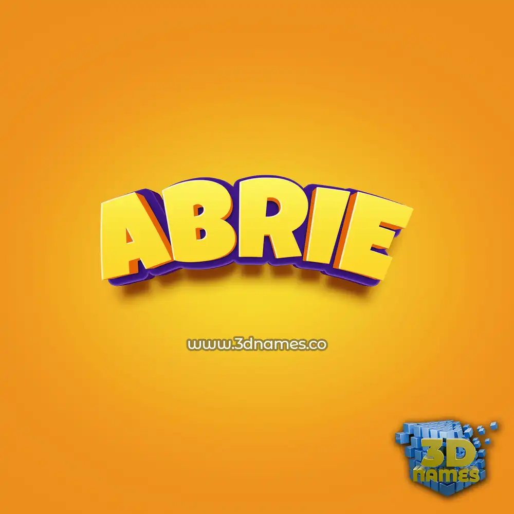 abrie in Orange Toon style - 3D name wallpaper