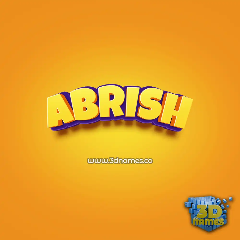 abrish in Orange Toon style - 3D name wallpaper