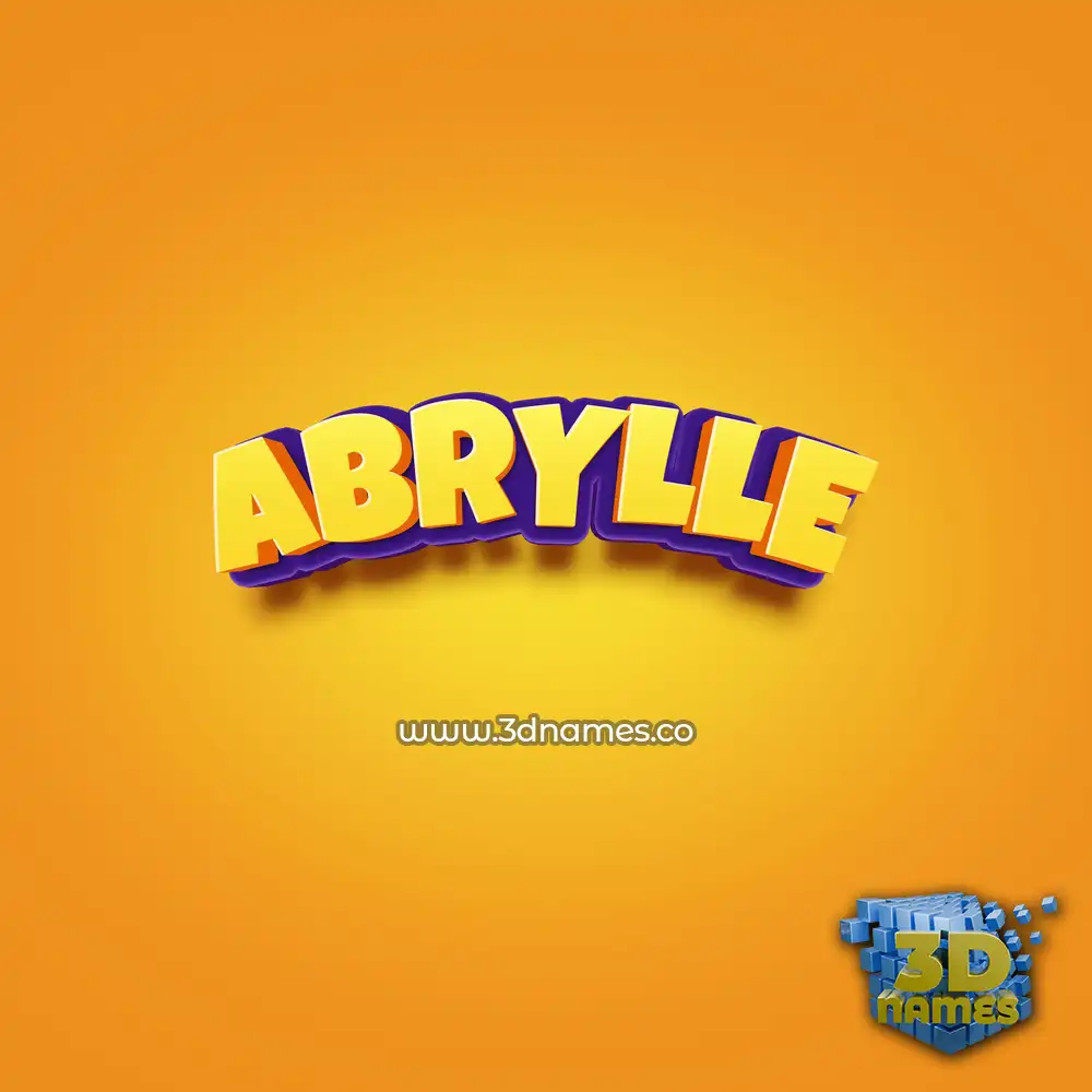 abrylle in Orange Toon style - 3D name wallpaper