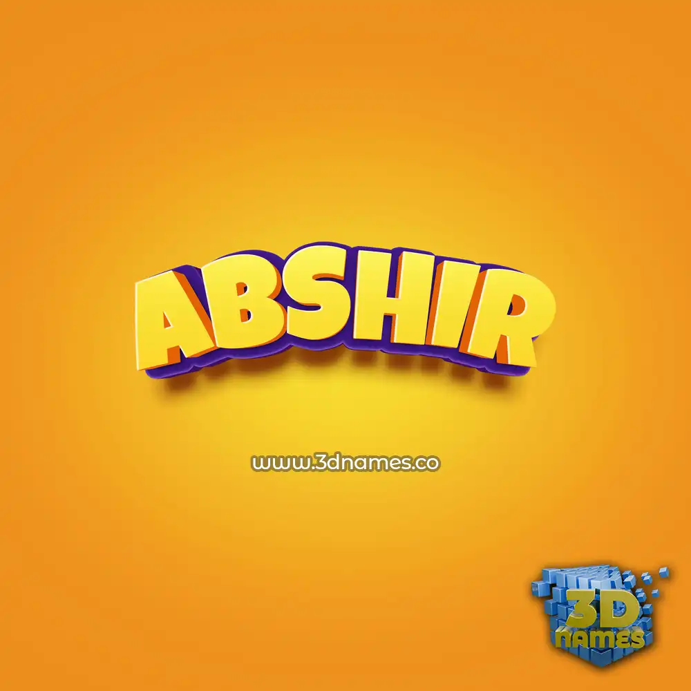 abshir in Orange Toon style - 3D name wallpaper