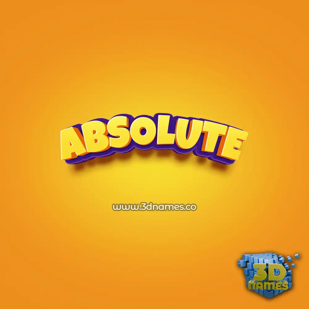 absolute in Orange Toon style - 3D name wallpaper
