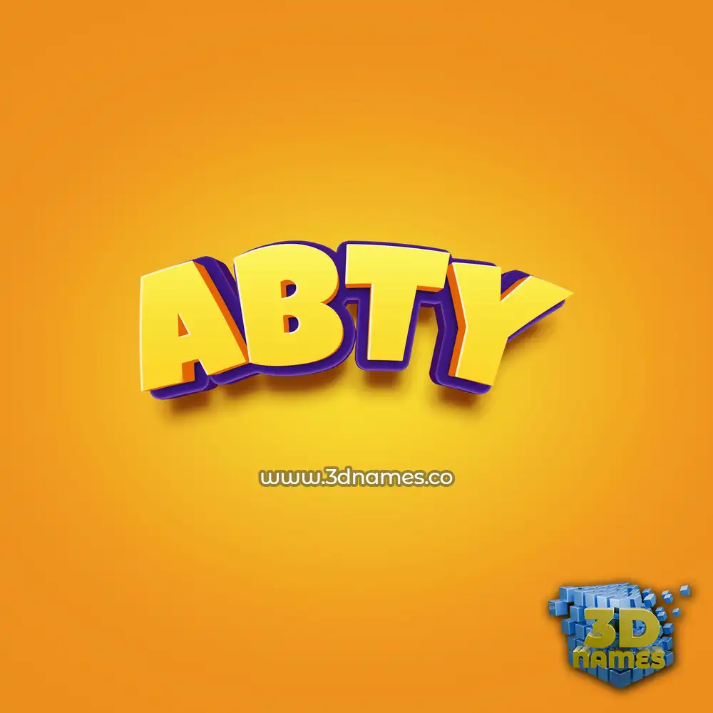 abty in Orange Toon style - 3D name wallpaper