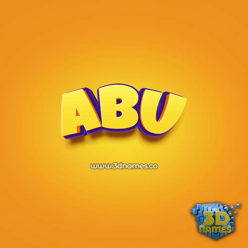 abu in Orange Toon style - 3D name wallpaper