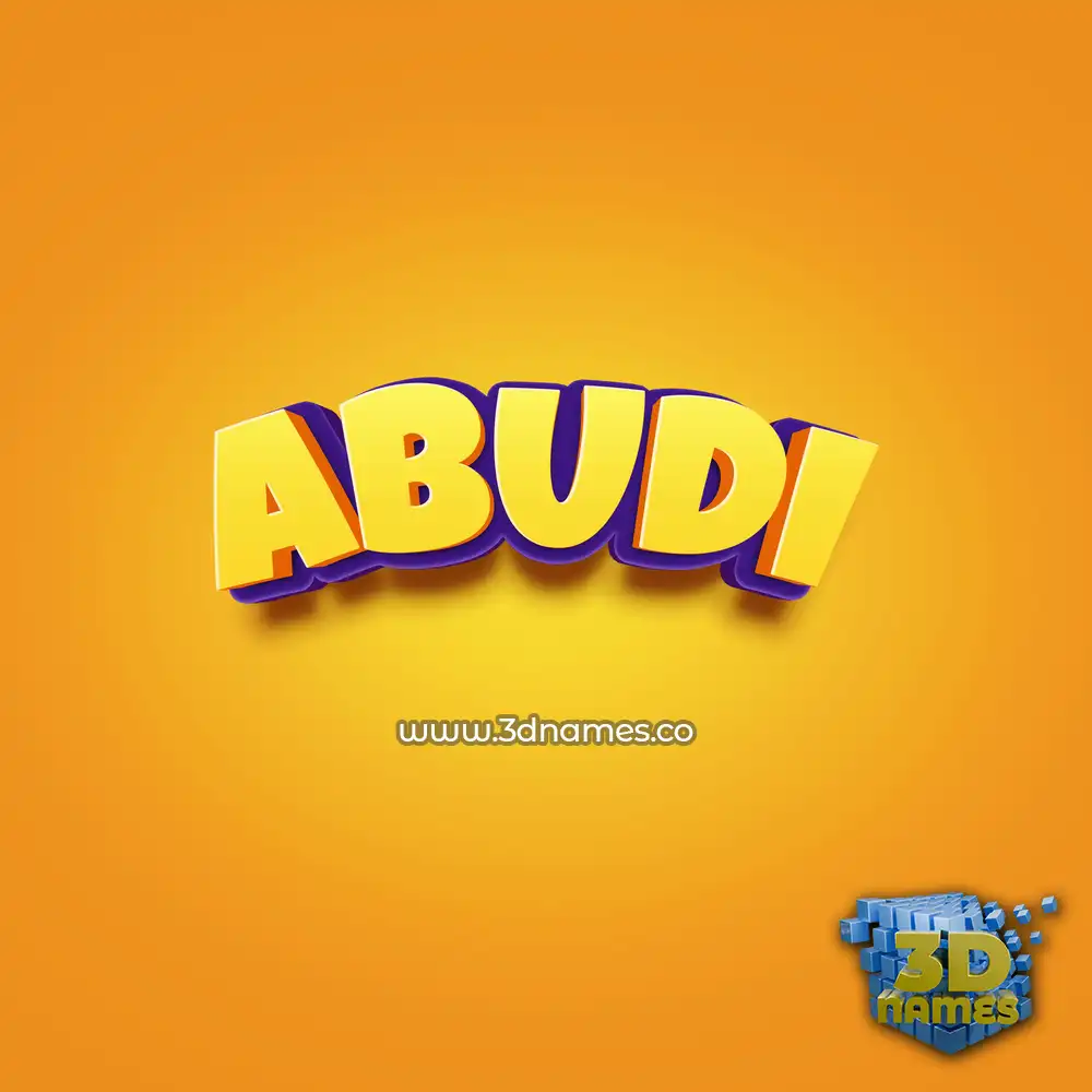 abudi in Orange Toon style - 3D name wallpaper