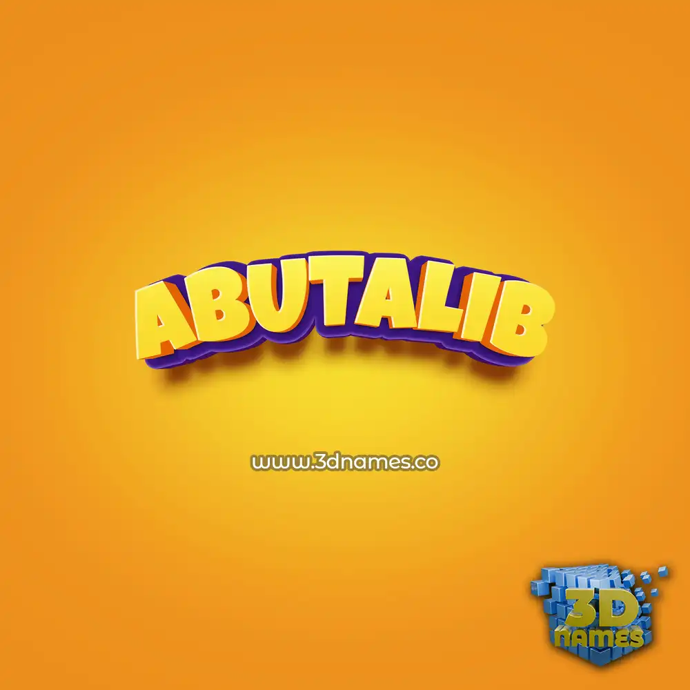 abutalib in Orange Toon style - 3D name wallpaper