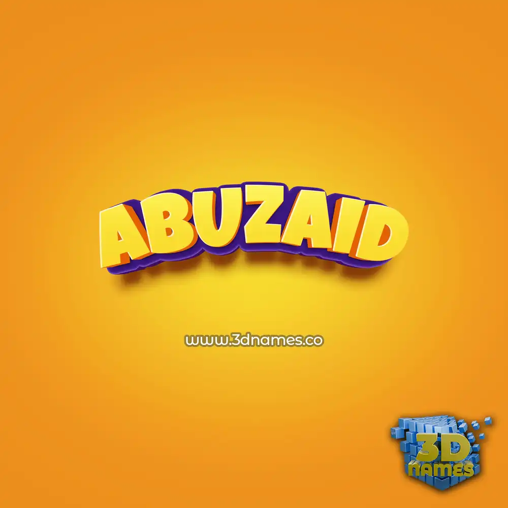 abuzaid in Orange Toon style - 3D name wallpaper