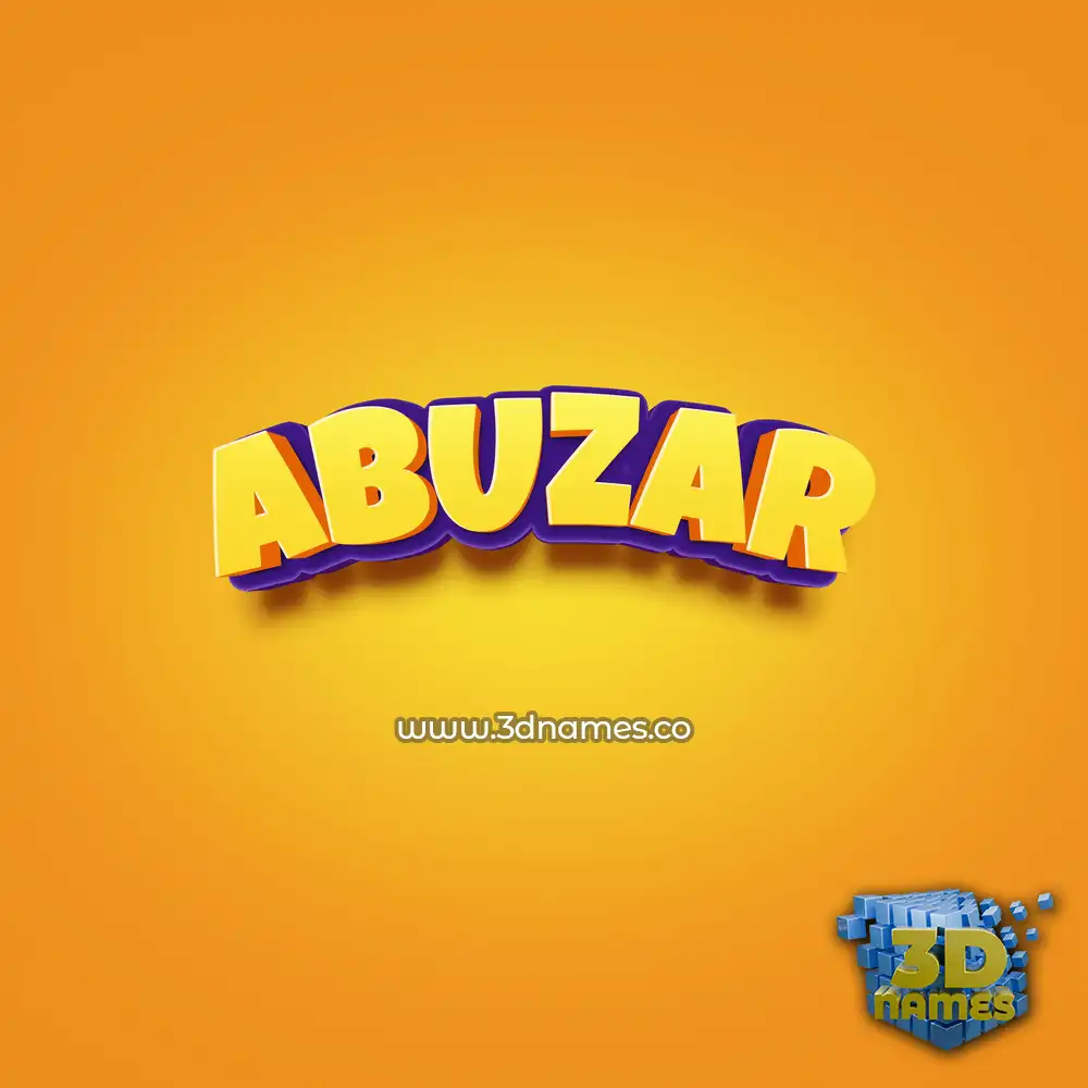abuzar in Orange Toon style - 3D name wallpaper