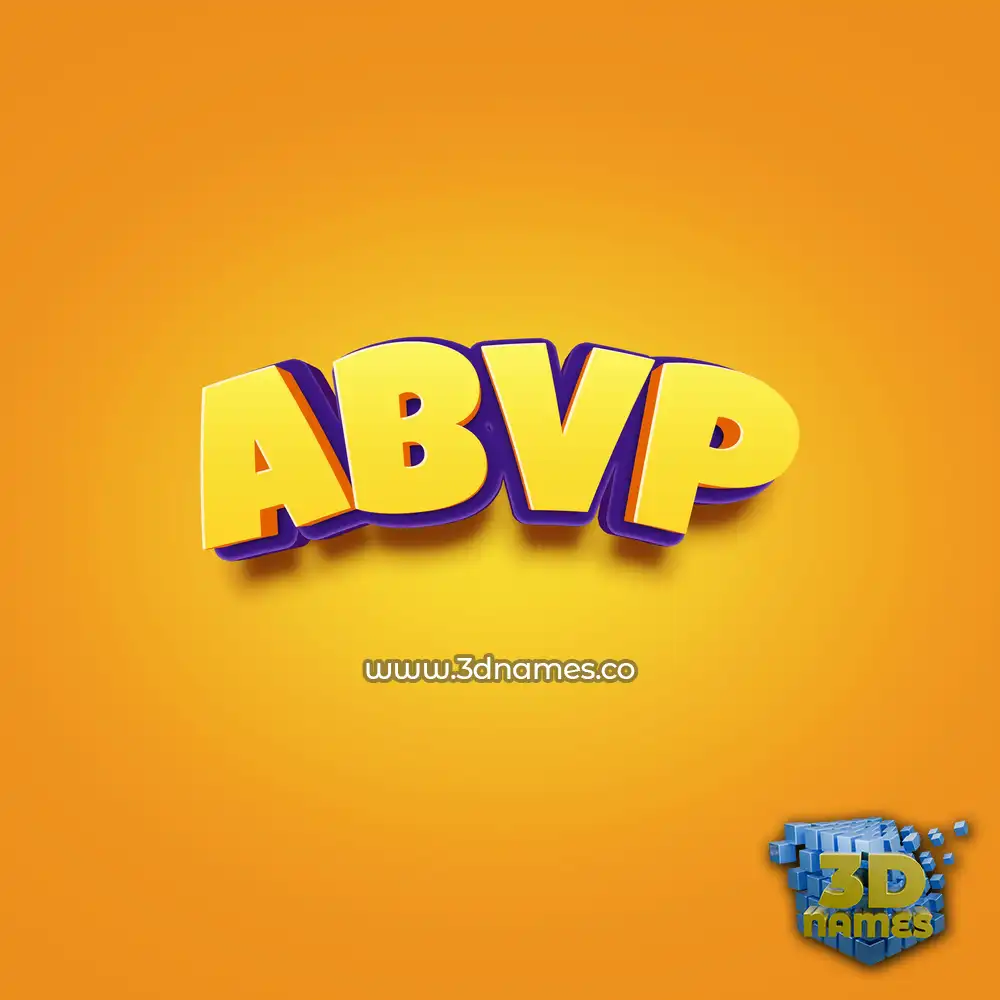 abvp in Orange Toon style - 3D name wallpaper