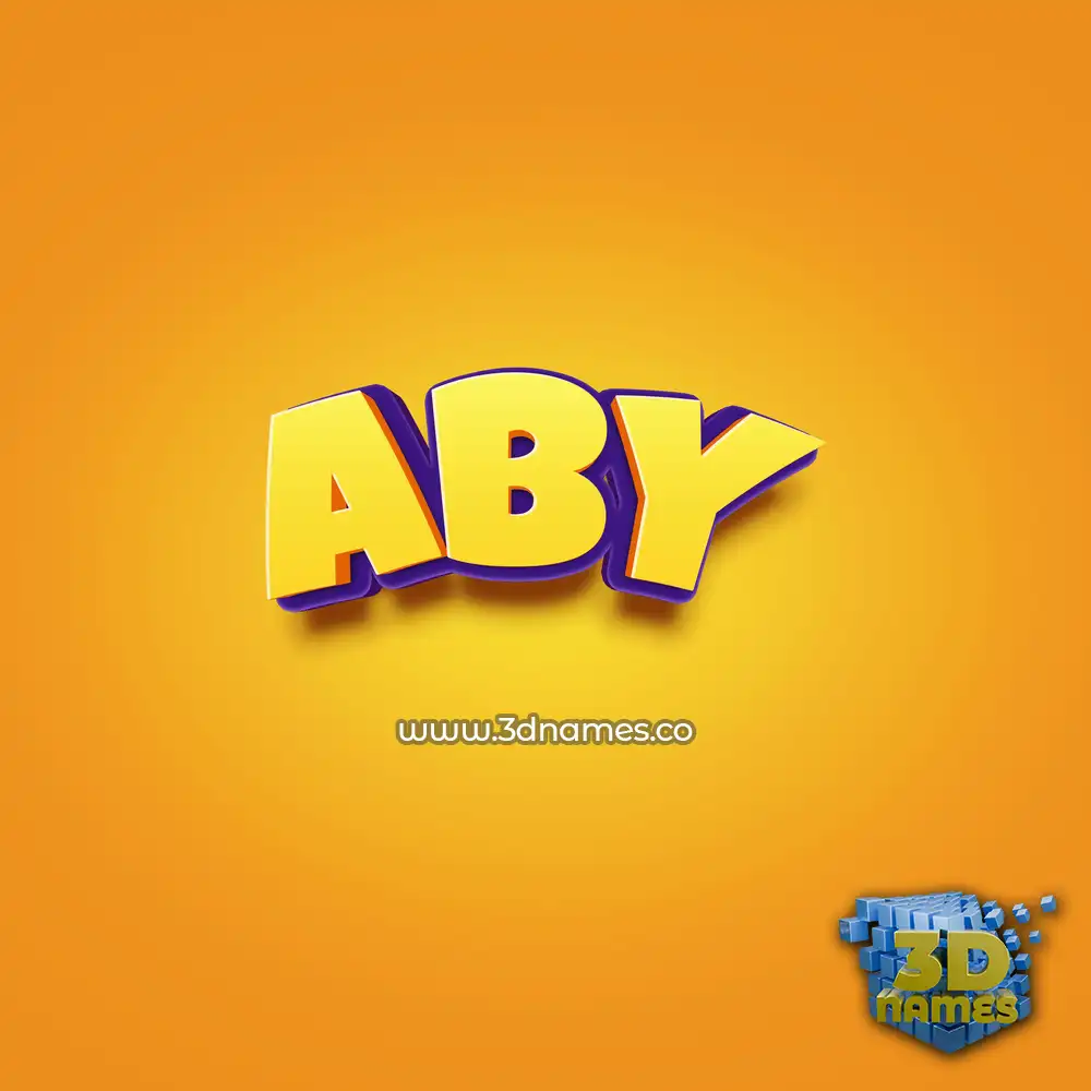 aby in Orange Toon style - 3D name wallpaper