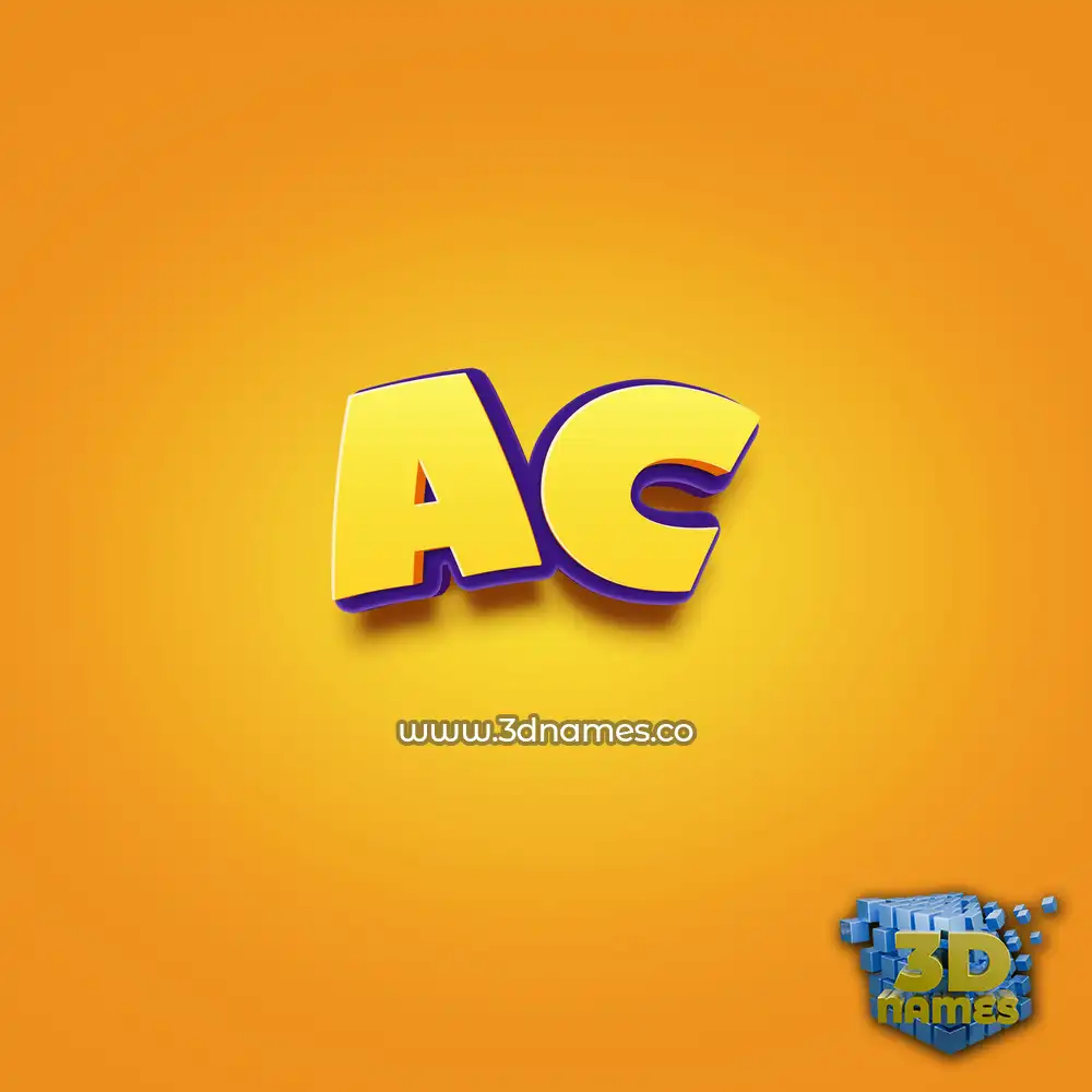 ac in Orange Toon style - 3D name wallpaper