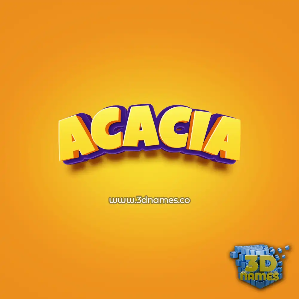 acacia in Orange Toon style - 3D name wallpaper