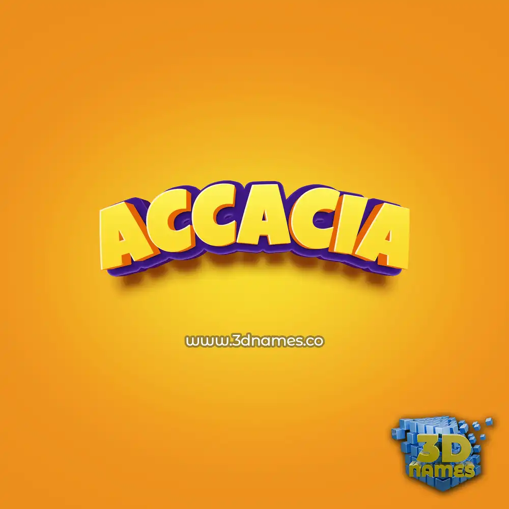 accacia in Orange Toon style - 3D name wallpaper