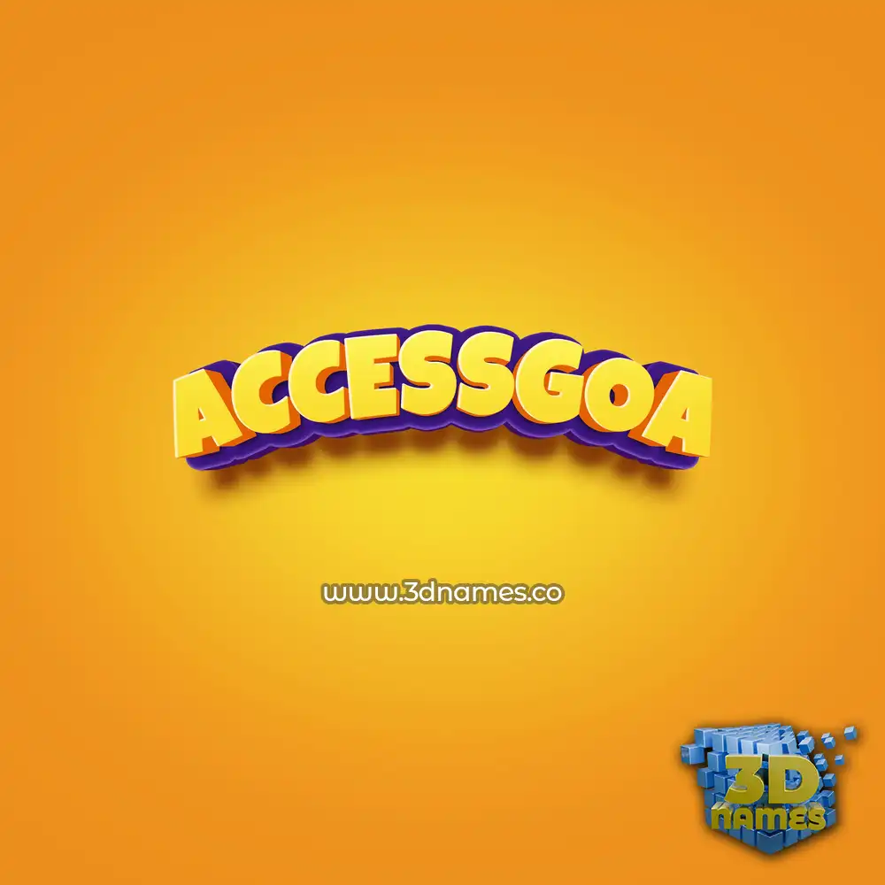 accessgoa in Orange Toon style - 3D name wallpaper