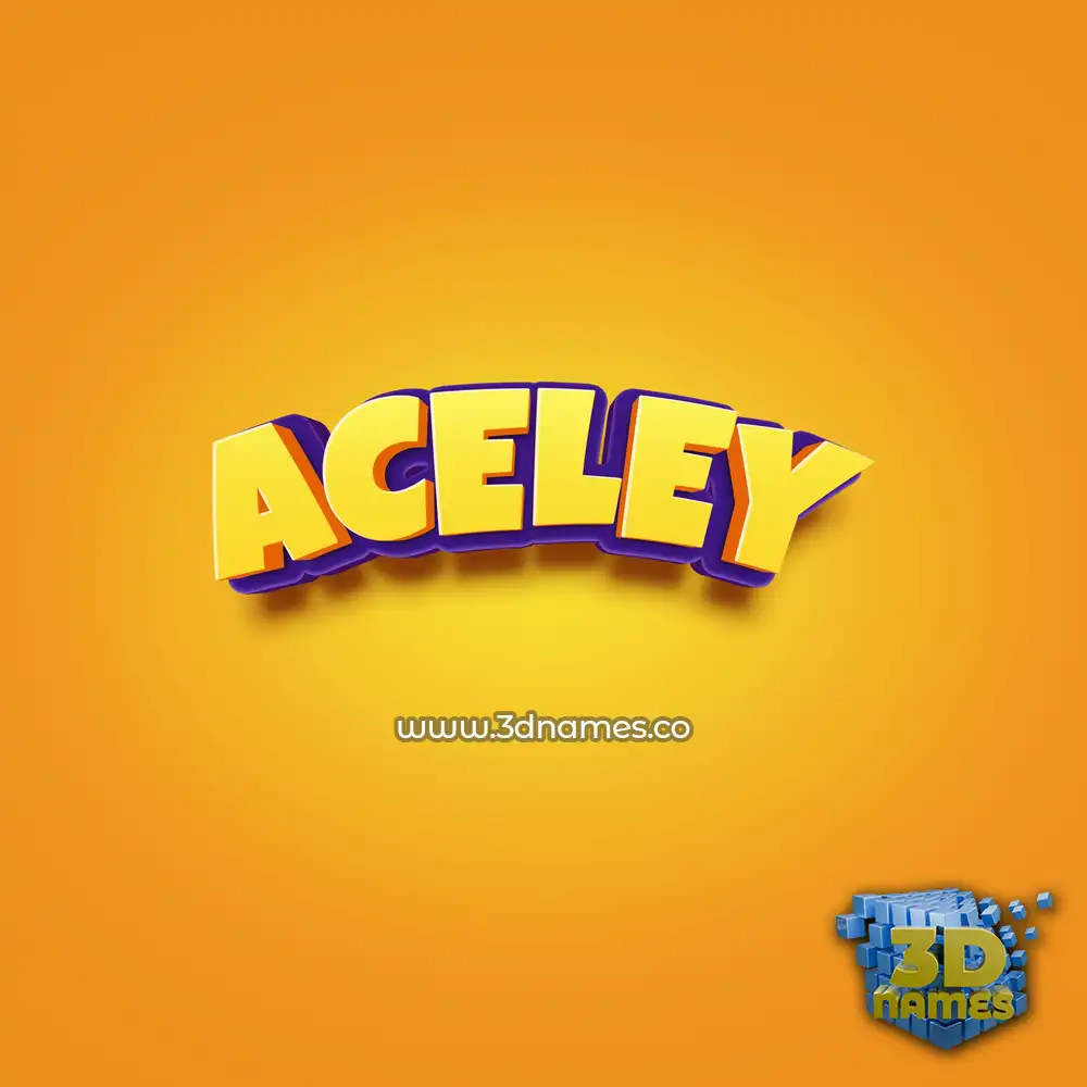 aceley in Orange Toon style - 3D name wallpaper