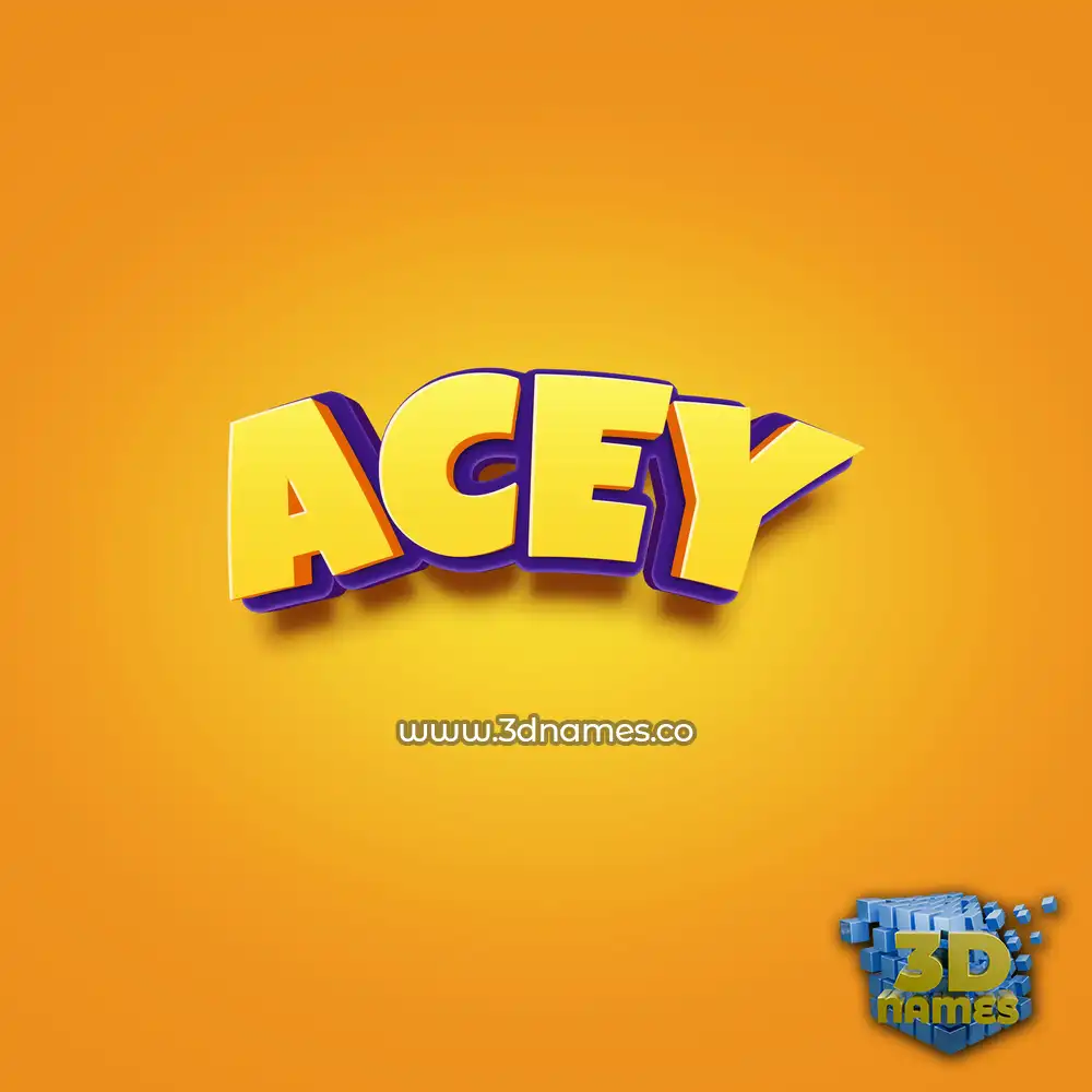 acey in Orange Toon style - 3D name wallpaper