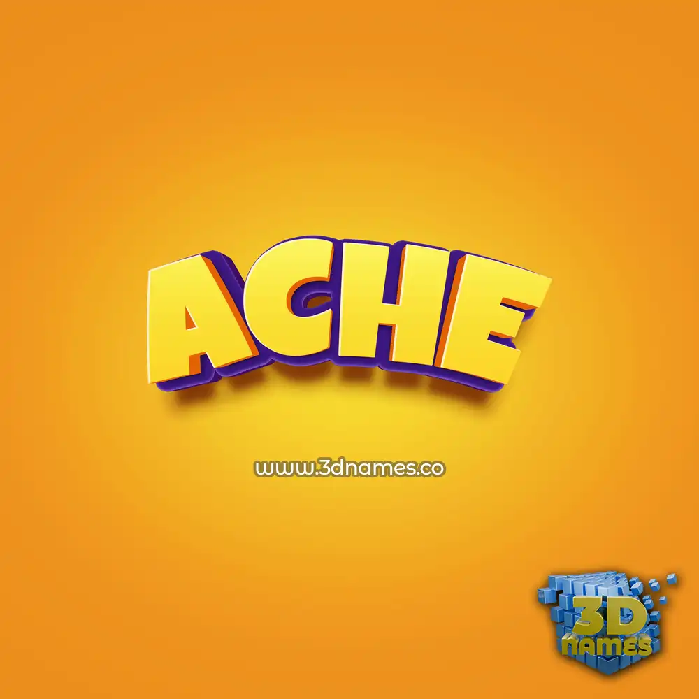 ache in Orange Toon style - 3D name wallpaper