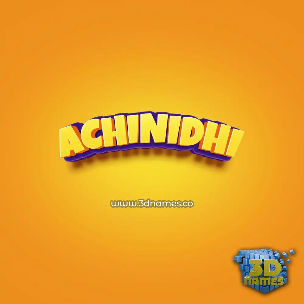 achinidhi in Orange Toon style - 3D name wallpaper