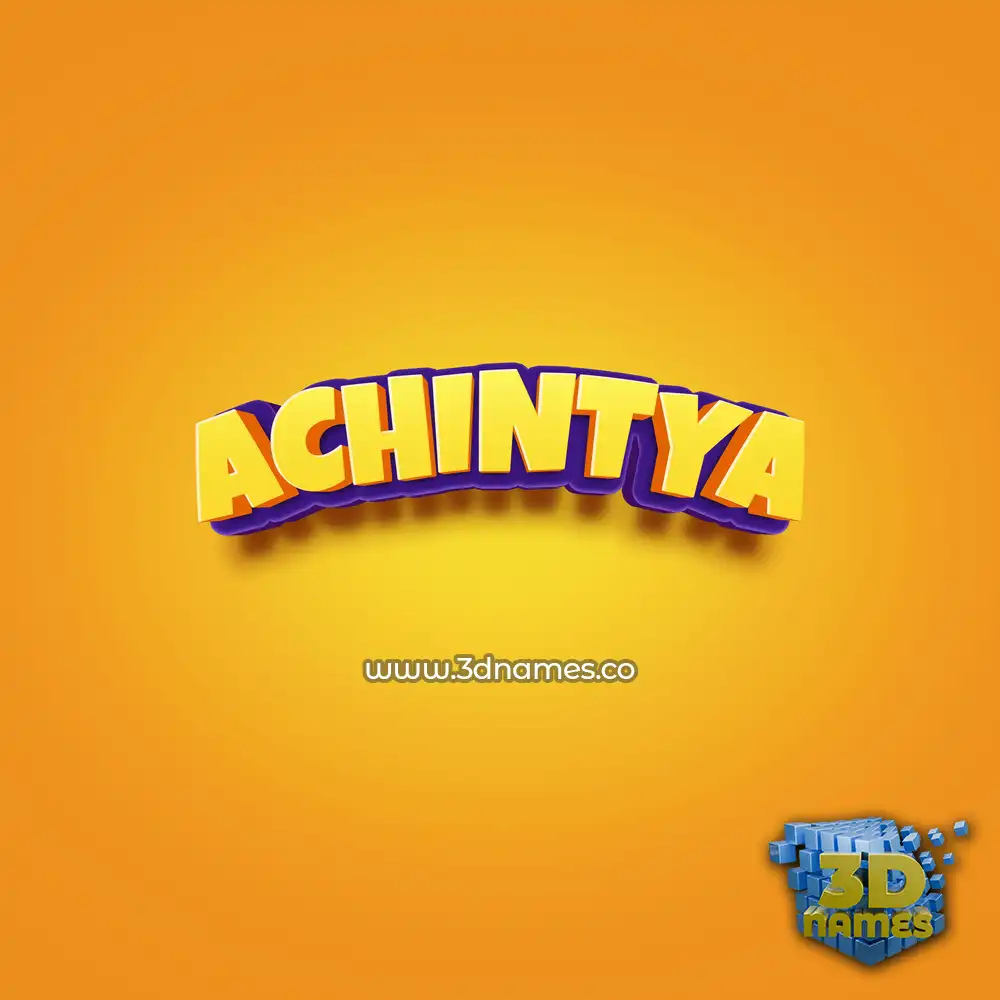 achintya in Orange Toon style - 3D name wallpaper