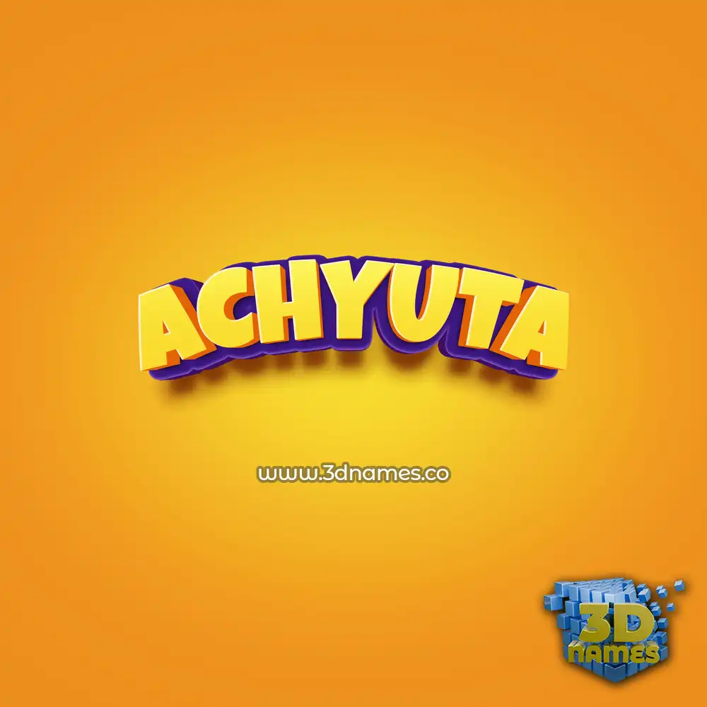 achyuta in Orange Toon style - 3D name wallpaper