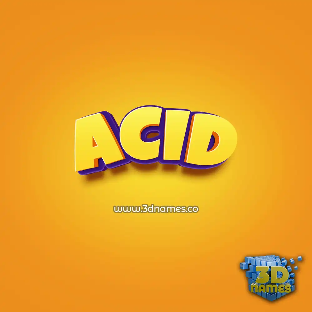 acid in Orange Toon style - 3D name wallpaper