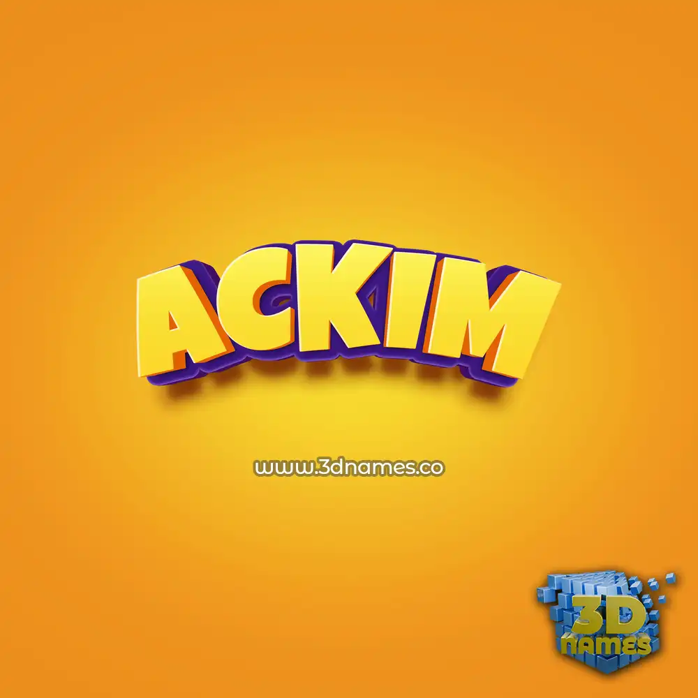 ackim in Orange Toon style - 3D name wallpaper