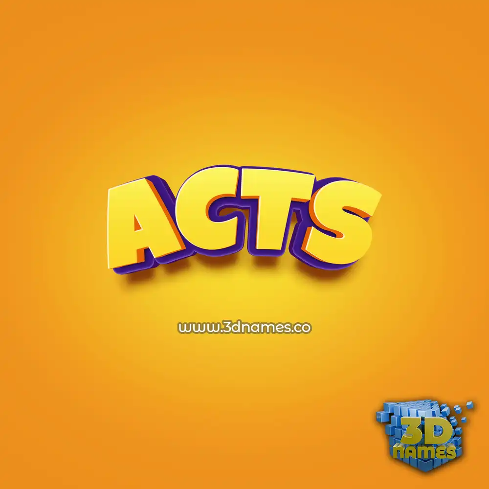 acts in Orange Toon style - 3D name wallpaper