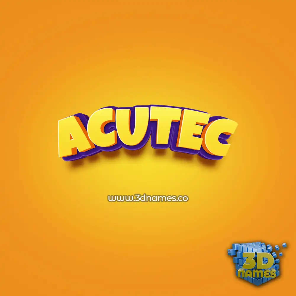 acutec in Orange Toon style - 3D name wallpaper