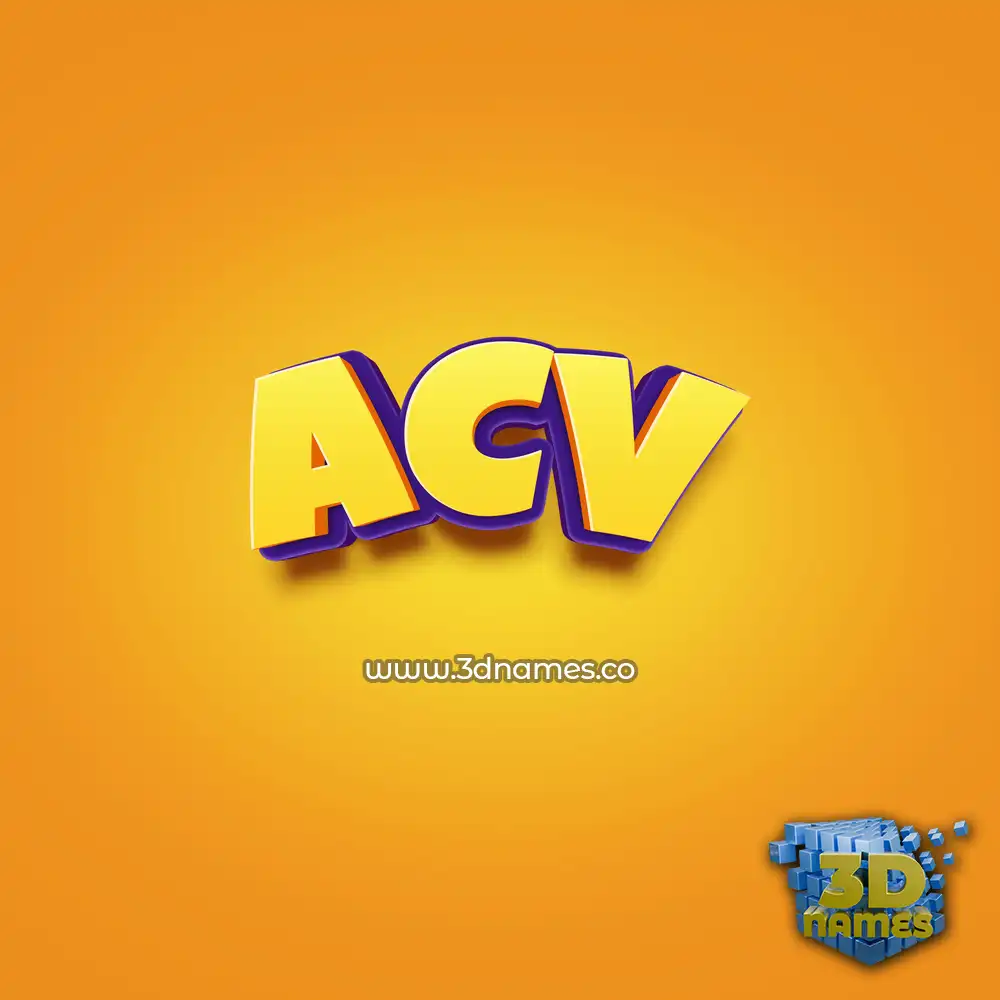 acv in Orange Toon style - 3D name wallpaper