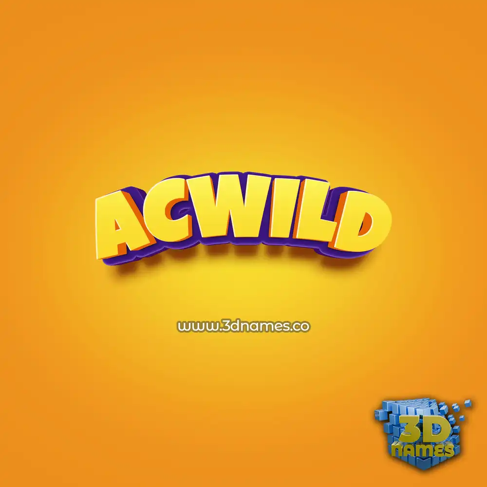 acwild in Orange Toon style - 3D name wallpaper