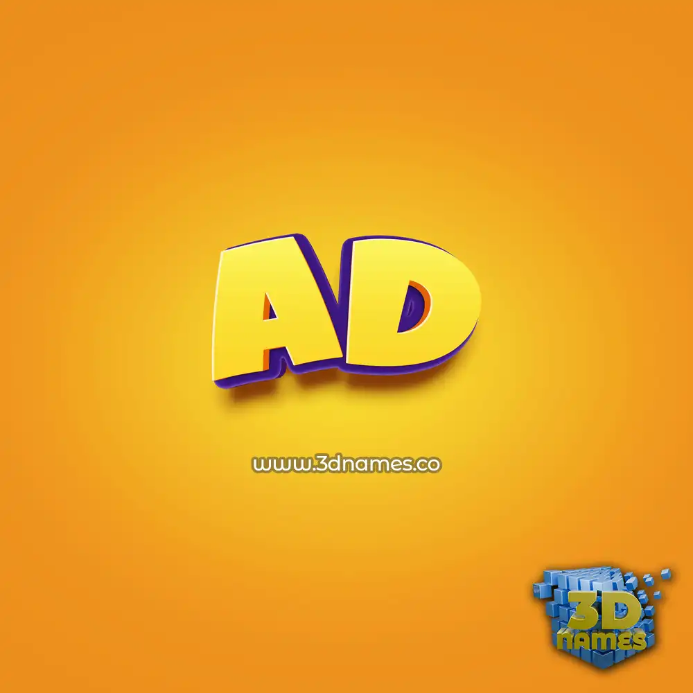 ad in Orange Toon style - 3D name wallpaper
