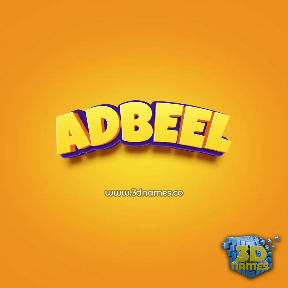 adbeel in Orange Toon style - 3D name wallpaper