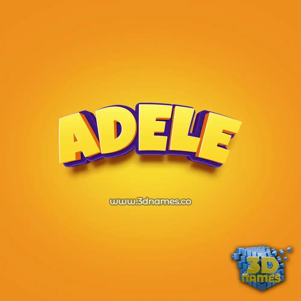 adele in Orange Toon style - 3D name wallpaper