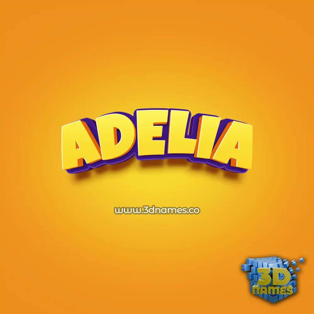 adelia in Orange Toon style - 3D name wallpaper