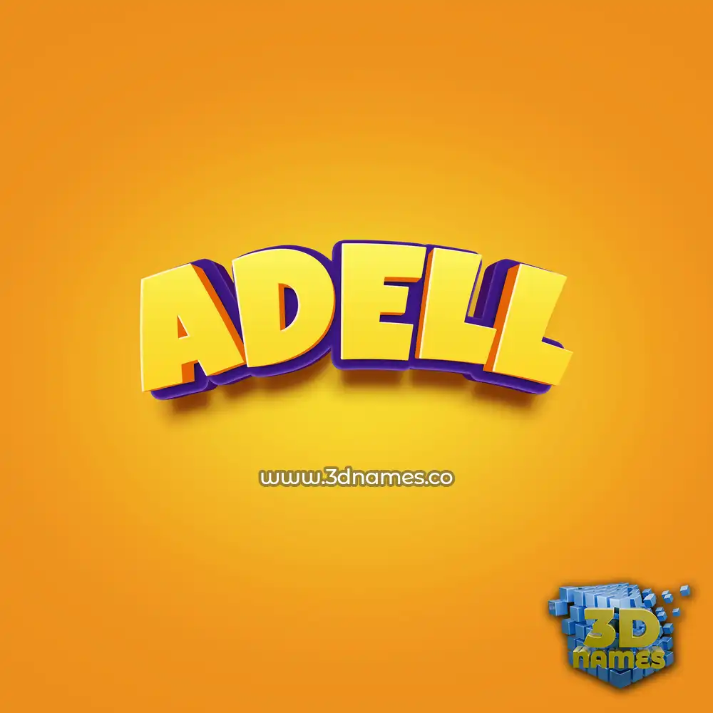 adell in Orange Toon style - 3D name wallpaper