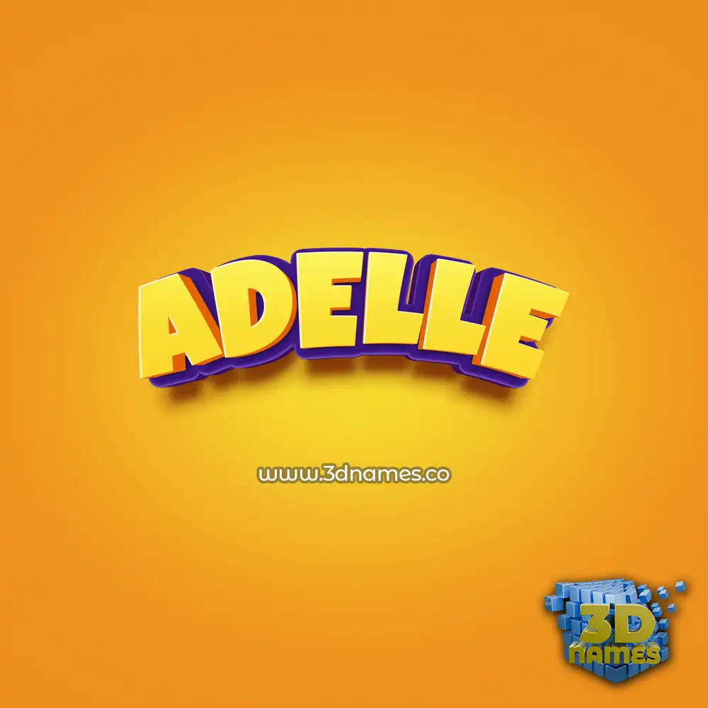 adelle in Orange Toon style - 3D name wallpaper