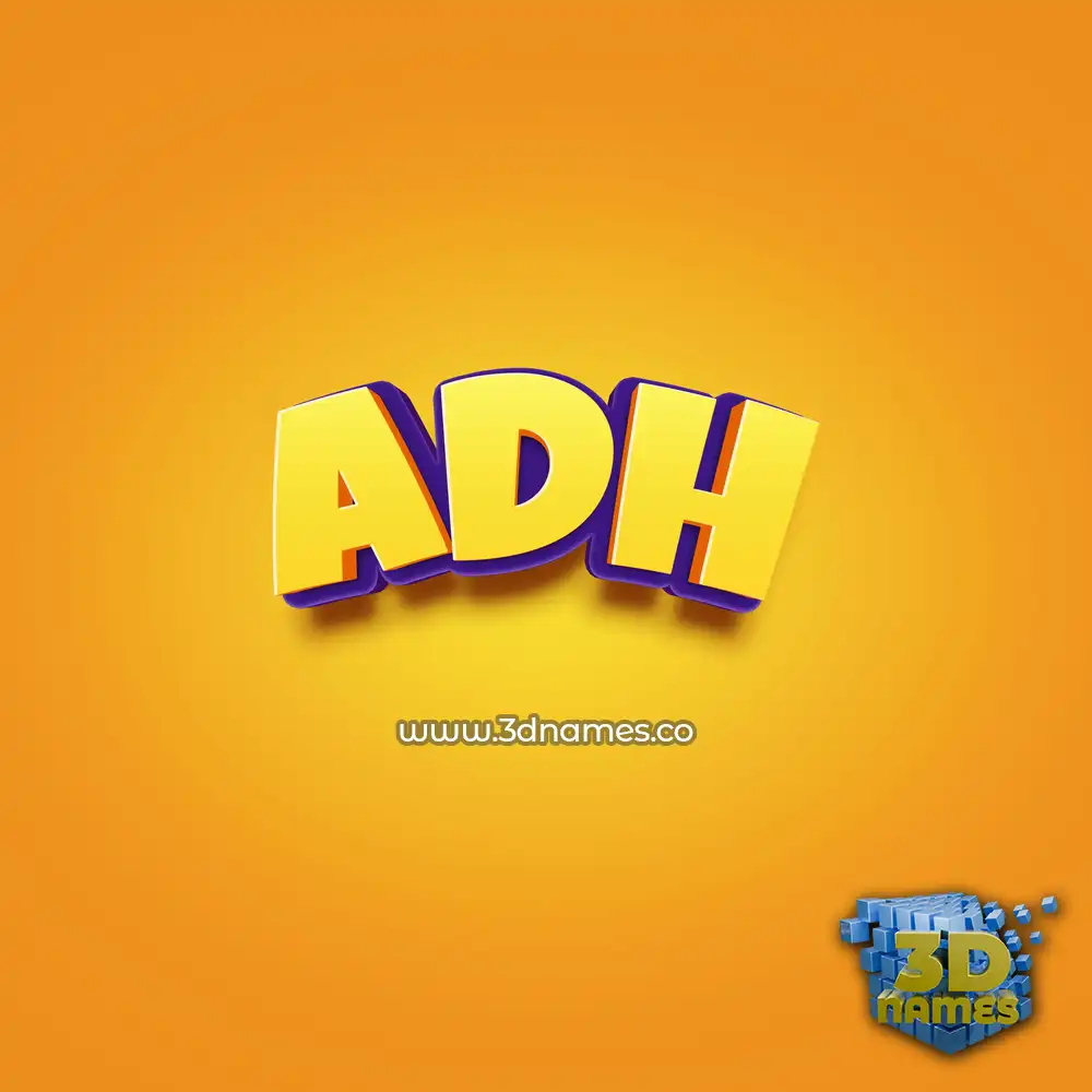 adh in Orange Toon style - 3D name wallpaper