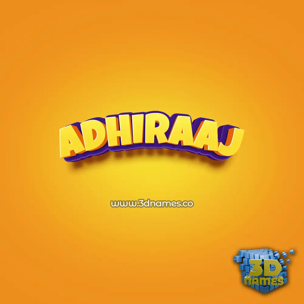 adhiraaj in Orange Toon style - 3D name wallpaper