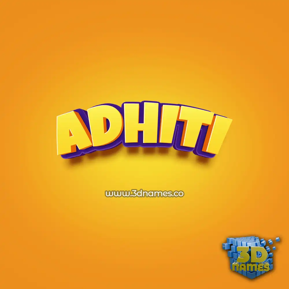 adhiti in Orange Toon style - 3D name wallpaper